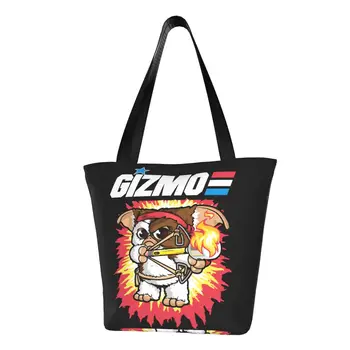 Сумка для покупок Gizmo Gremlins из вторичной переработки, женская холщовая сумка через плечо, портативные сумки для покупок в магазине Mogwai из фильма ужасов 80-х годов.