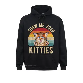 Толстовки с длинным рукавом, Женские свитшоты, рубашка Show Me Your Kitties, Винтажная Забавная повседневная одежда для любителей кошек, новинка 2021 года