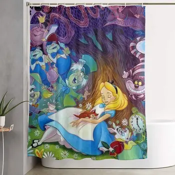 Украшения для ванной комнаты из полиэстеровой ткани с художественным принтом 