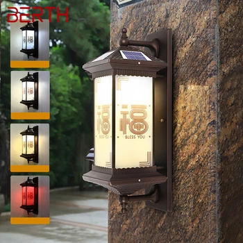 Уличный солнечный настенный светильник, креативное китайское бра, светодиодный Водонепроницаемый IP65 для дома, виллы, балкона, двора