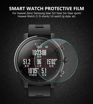 Универсальная круглая защитная пленка из закаленного стекла, защитная крышка экрана Samsung Armani Moto Xiaomi Smart Watch