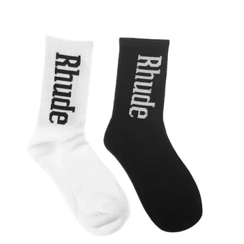 Универсальные носки Simplicity, мужские и женские хлопчатобумажные носки Street Tide в стиле хип-хоп, черно-белые простые трендовые носки из хлопка