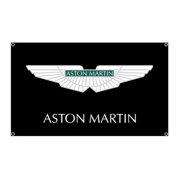Флаг ASTON MARTINS размером 90x150 см, баннер с принтом супер гоночного автомобиля из полиэстера, для украшения гаража или улицы.