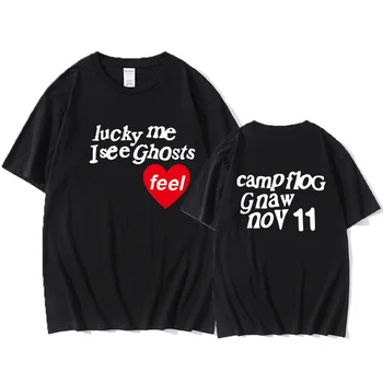 Хлопчатобумажная футболка с надписью Kanye West Graffiti с короткими рукавами Для мужчин и женщин С модным принтом, Летняя Трендовая футболка Для пар