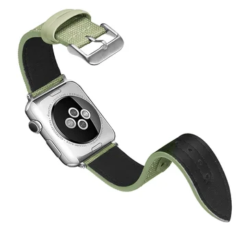 Холст + кожаный Ремешок Для Apple Watch Band 44 мм 40 мм 42 мм 38 мм Iwatch Series 5 4 3 2 1 Браслет На Запястье Роскошный Кожаный Ремешок Nota