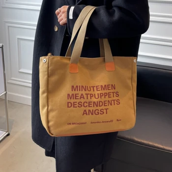 Холщовые сумки для женщин 2022 Новая сумка через плечо с надписью 