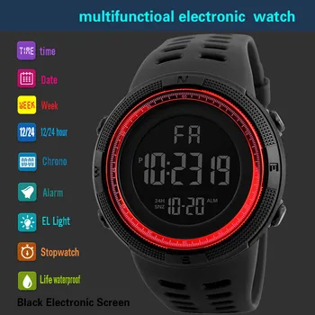 Часы Мужские Цифровые электронные часы Секундомер с датой Электронные ручные часы Спортивные часы унисекс со светодиодным дисплеем Мужские и женские часы