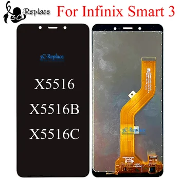 Черный 5,5 дюймов Для Infinix Smart 3X5516X5516B X5516C ЖК-Дисплей Сенсорный Экран Дигитайзер В Сборе Запасные Части