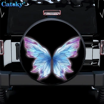 Чехлы для автомобильных шин Butterfly подходят для внедорожников Защита от солнца с индивидуальным рисунком Автомобильные чехлы для шин 14 15 16 17 дюймов