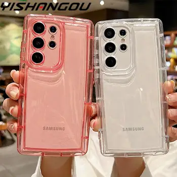 Чехол Ярких цветов Для Samsung Galaxy S23 S22 Ultra S21 Plus A54 A34 A14 A52 A72 5G A13 A71 A51 A34, Прозрачный Противоударный Бампер