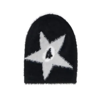 Шапочка высококачественная кашемировая шапка из кроличьей шерсти Beanies Y2K мужская шапка минималистичный дизайн INS net red шапка зимнего сезона