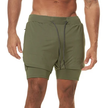 Шорты для бега Extra Plus 5XL 2 в 1 Летние спортивные штаны для бодибилдинга, короткие штаны для фитнеса, зеленые армейские шорты для бега трусцой в тренажерном зале
