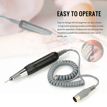 Электрическая дрель для дизайна ногтей с профессиональной ручкой, Аксессуары для дизайна ногтей, пилочка для полировки, шлифовальный станок, наконечник для маникюра и педикюра