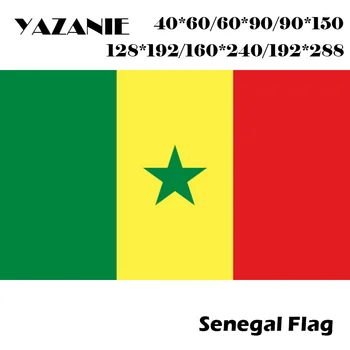 ЯЗАНИ 60*90 см/90*150 см/120*180 см/160* 240 см Национальный Развевающийся Флаг Сенегала Супер Поли Сенегальский Флаг Страны Мира На Заказ