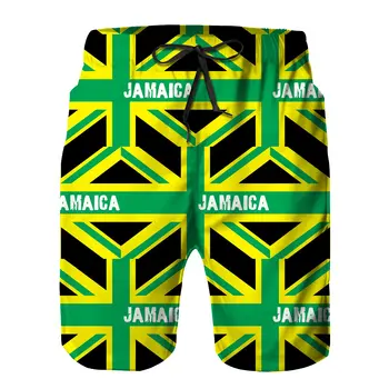 Ямайка Мужские летние пляжные шорты с флагом Королевства Ямайка, спортивные плавки