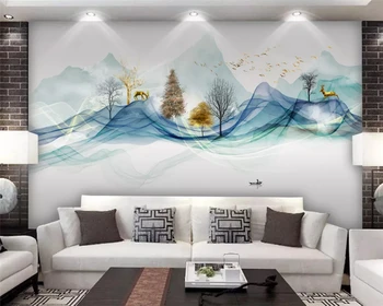 бейбехан по индивидуальному заказу новая китайская современная концепция абстрактный пейзаж тушью пейзажные фоновые обои papel de parede behang