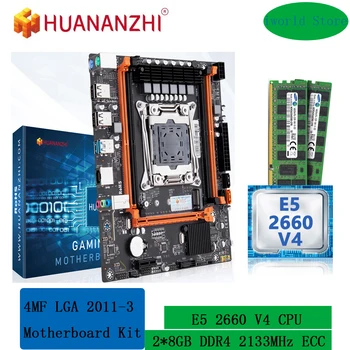 комплект материнской платы xeon x99 с процессором HUANANZHI LGA 2011 v3 4MF E5 2660 V4 и 16 ГБ (2 *8 ГБ) памяти ddr4 2133 МГц RECC combo M.2 NVME
