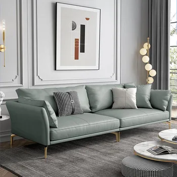 кушетки и софы Итальянский роскошный кожаный диван Современный минималистский диван для гостиной минималистская мебель для маленькой квартиры