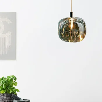 подвесные винтажные светодиодные светильники жилой скандинавский современный стеклянный подвесной светильник кухонный светильник