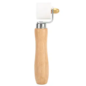 ручной прижимной ролик из ПТФЭ 28 мм/1,1 дюйма с 2-ходовым подшипником, деревянная ручка, термостойкий сварочный ролик, инструмент для пайки